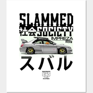 Subie Impreza WRX STI Rocket Bunny - Golden Retriever (Gray) Posters and Art